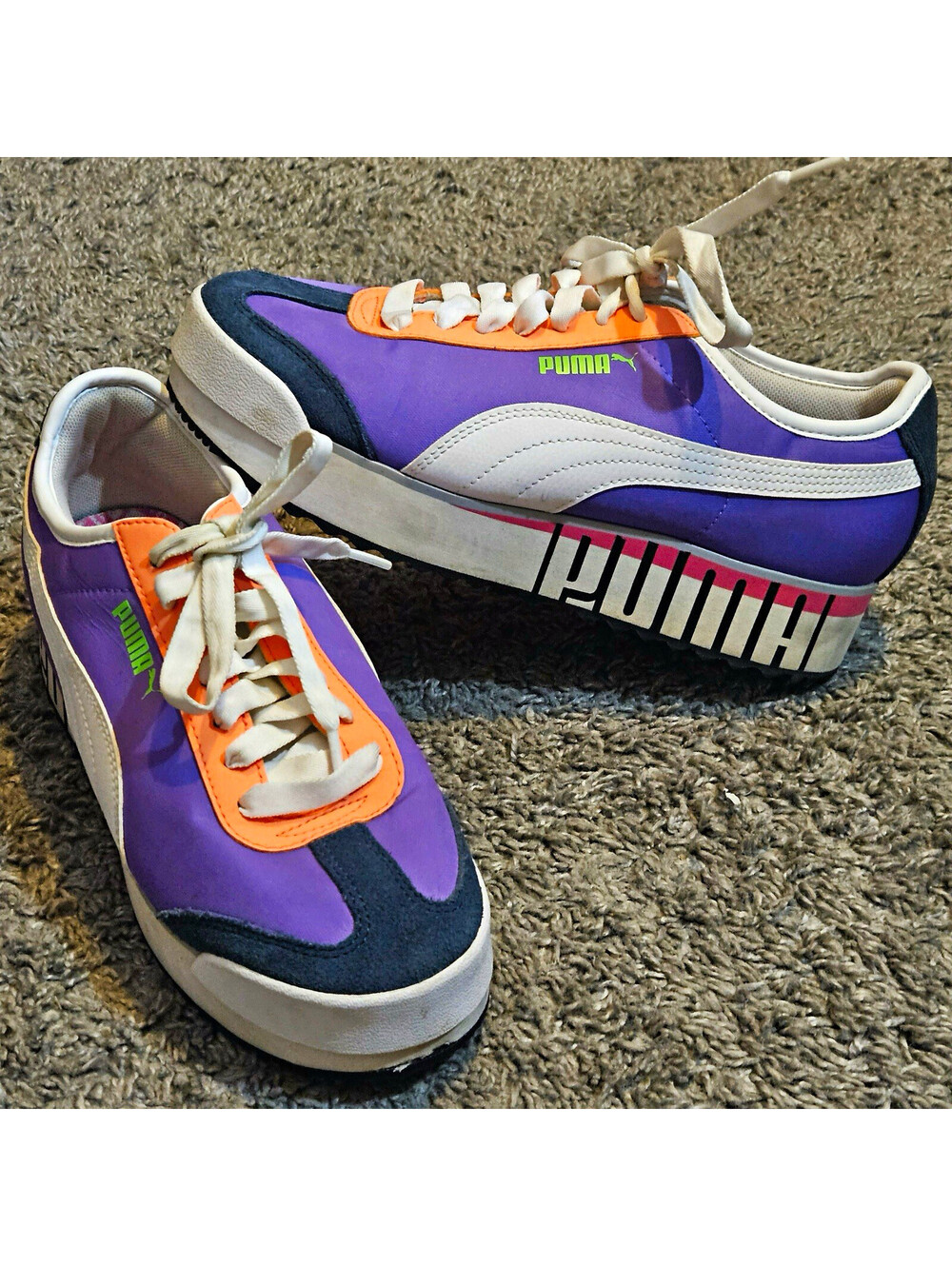 PUMA Roma Amor Logo Low Top Women's Sz. 8 Platform Fashion Sneakers 372113-01